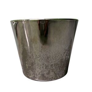 Silver Chrome Round Plant Pot, Giftable Pot, 5" H x 5.5" W
